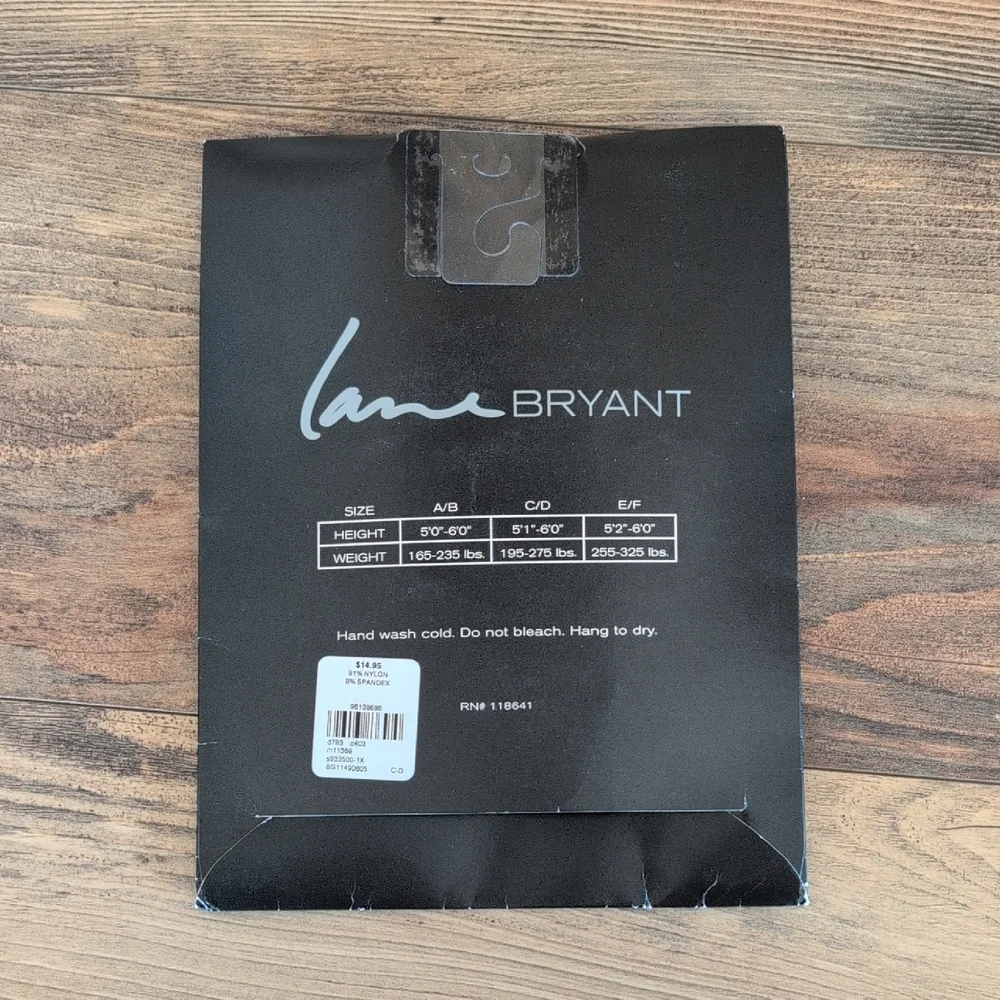 Lane Bryant Black Backseam C/D Thigh Highs 1X C352